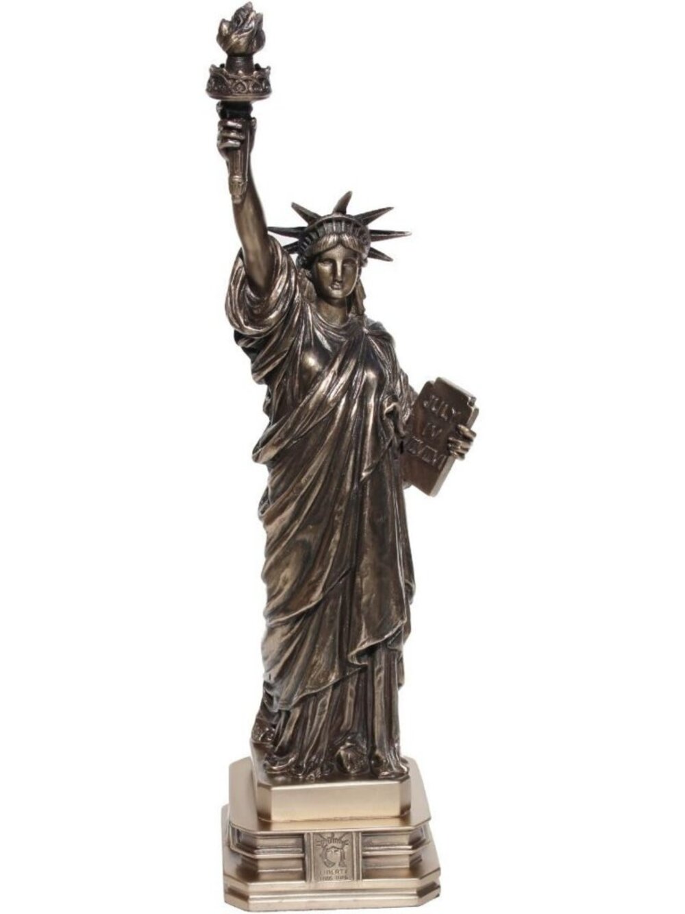 12.38 Inch Cold Cast Bronze Statue of Liberty Figurine - Unique Home Decor Piece